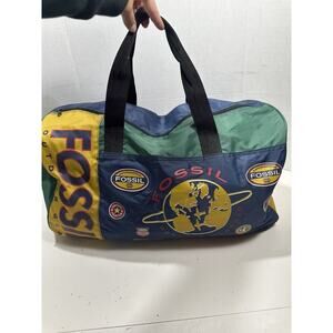 Vintage‎ 90s Fossil Outdoor Gear Duffle Bag Colorblock Multicolor Overnight Tote